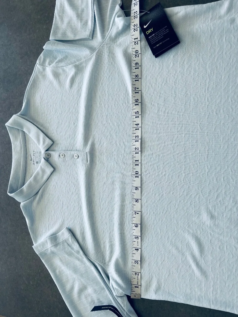 NWT Nike Dry Golf Polo Shirt Long Sleeve Pale Blue Striped Sz XXL
